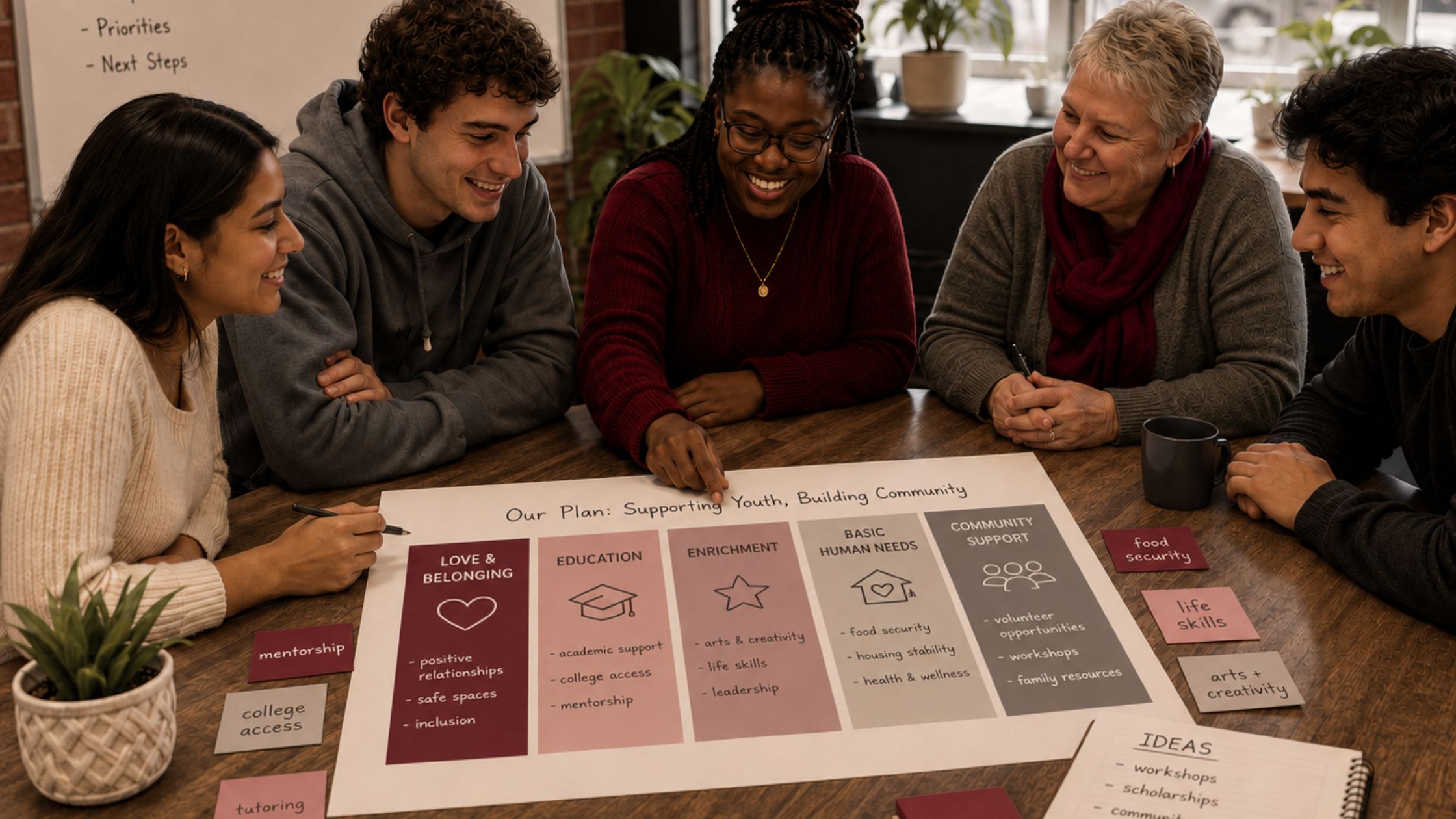 Community support connected to Believe in Me’s Five Pillars of Caring