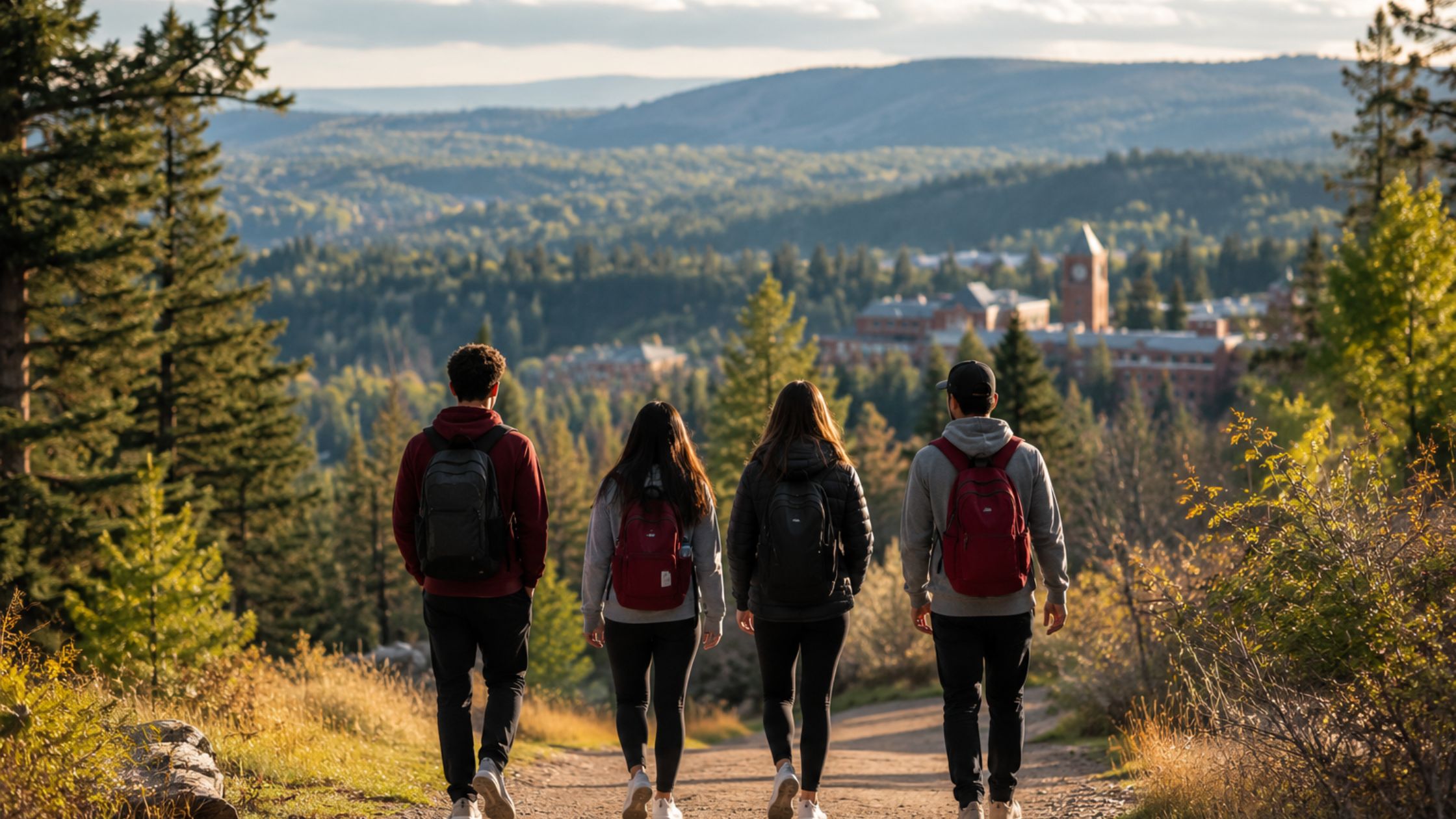 Shared trail forward symbolizing young people supported by community and mentorship