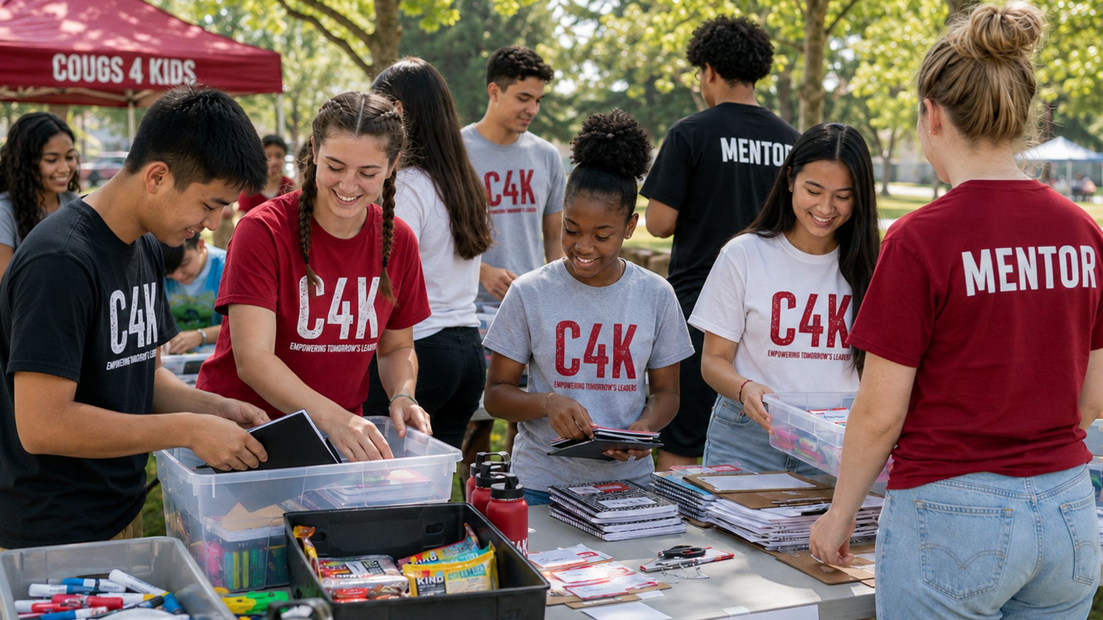 Cougs 4 Kids summer workshop supplies prepared for youth-centered activities