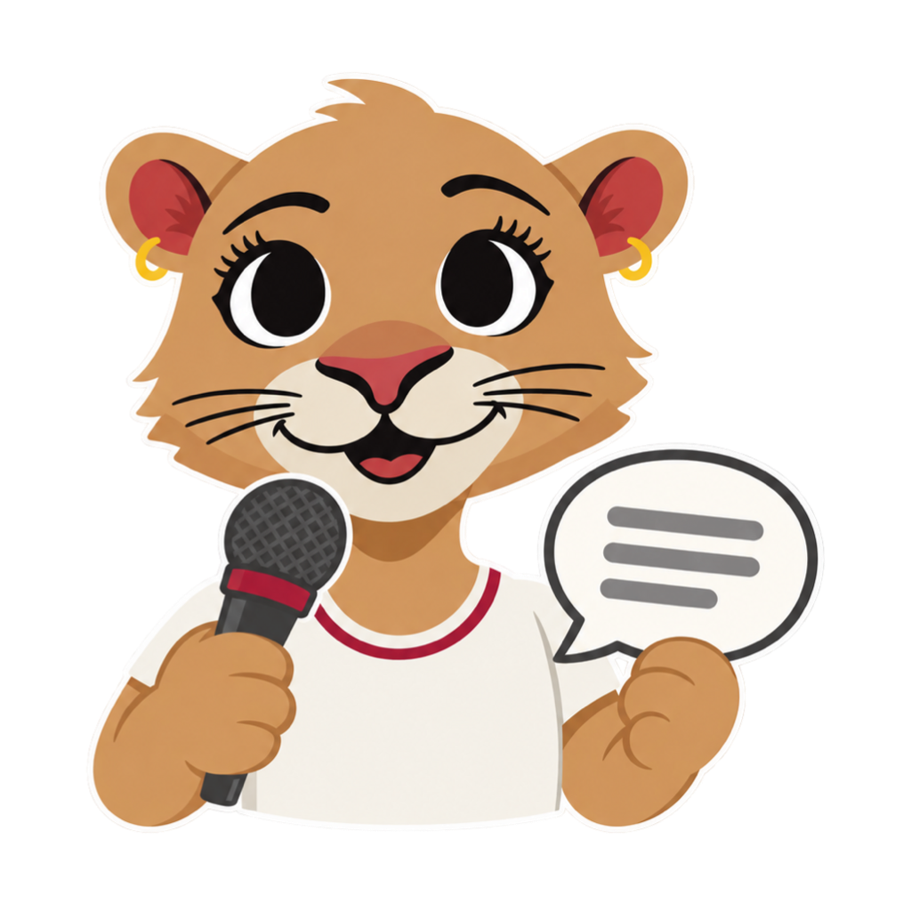 Cougs 4 Kids mascot with a megaphone