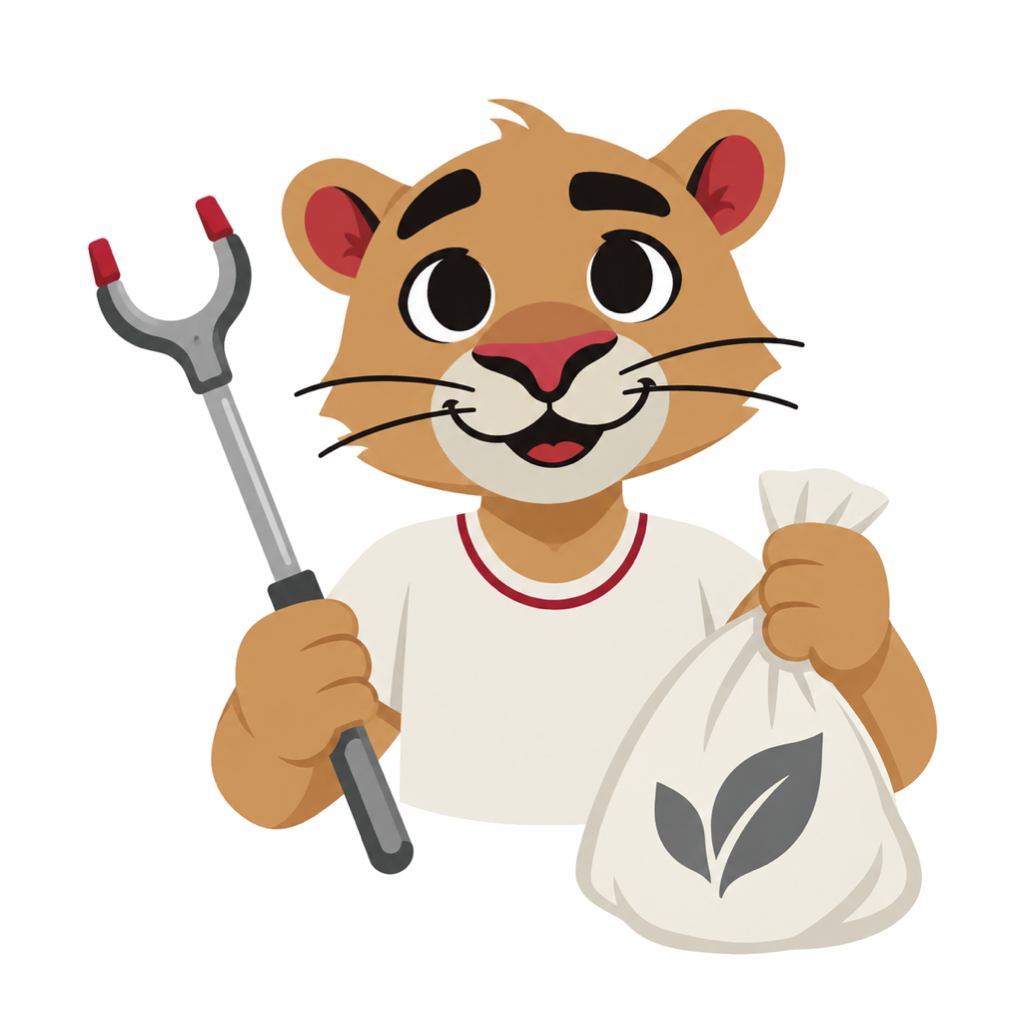 Cougs 4 Kids mascot volunteering with community supplies